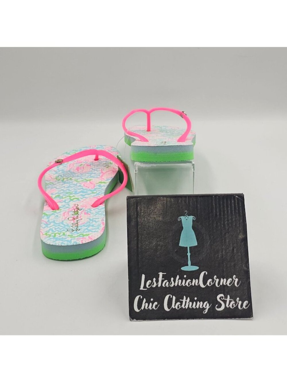 NWT Lilly Pulitzer Women's Multicolor Lobstah Roll Pool Flip-Flops Size 7/8 3751 - Picture 4 of 13